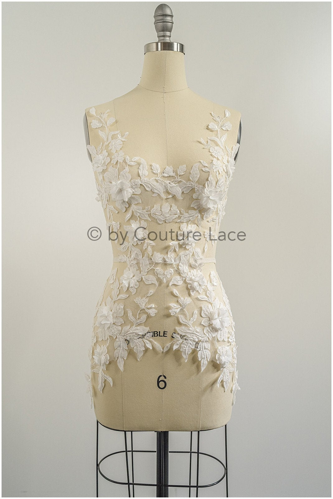 3D Blumen Applikation / 3D Blumen Spitze Applikation / Hochzeitskleid Applikation / Blatt Applikation / A23-320