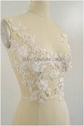 3D Blumen Applikation / 3D Blumen Spitze Applikation / Hochzeitskleid Applikation / Blatt Applikation / A23-320