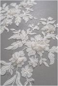 3D Blumen Applikation / 3D Blumen Spitze Applikation / Hochzeitskleid Applikation / Blatt Applikation / A23-320