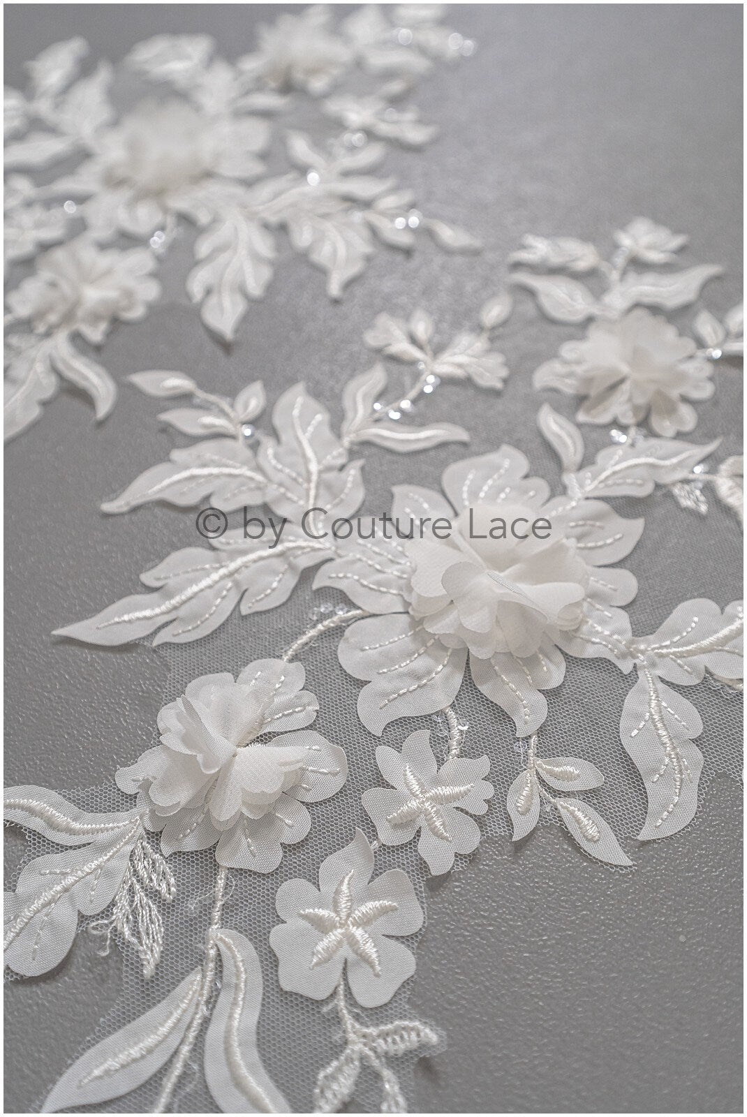 3D Blumen Applikation / 3D Blumen Spitze Applikation / Hochzeitskleid Applikation / Blatt Applikation / A23-320