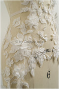 3D Blumen Applikation / 3D Blumen Spitze Applikation / Hochzeitskleid Applikation / Blatt Applikation / A23-320