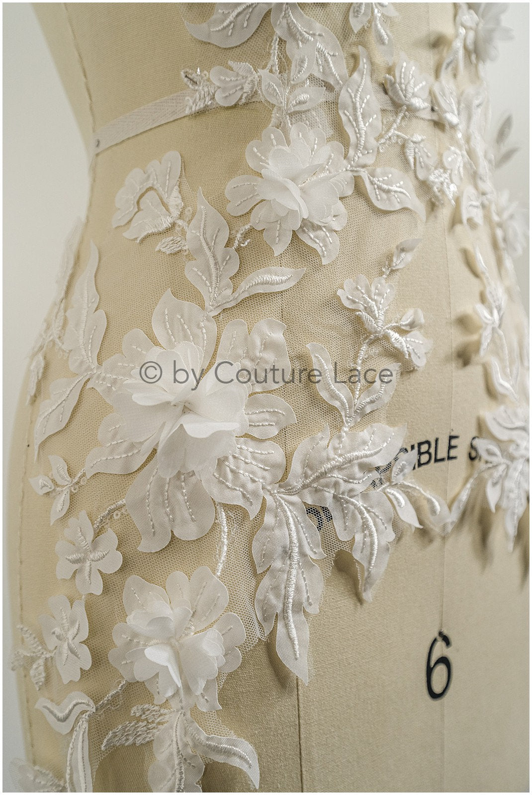 3D Blumen Applikation / 3D Blumen Spitze Applikation / Hochzeitskleid Applikation / Blatt Applikation / A23-320