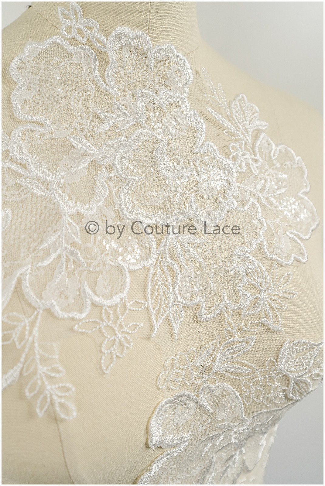 Hochzeit Blumen Applikation/ Blumen Spitzen Applikation/ romantisches Kleid Applikationen/ Blatt Applikationen/ A23-322