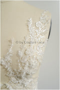 Perlen Blumen Applikation/ Perlen Braut Aufnäher/ Hochzeitskleid Spitzenapplikation/ Brautblatt Applikation/ A23-330