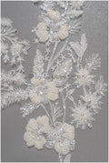Perlen Perlen Blumen Applikation/ Perlen Braut Aufnäher/ Hochzeitskleid Spitze Applikation/ Brautblatt Applikation/ A23-332