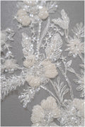 Perlen Perlen Blumen Applikation/ Perlen Braut Aufnäher/ Hochzeitskleid Spitze Applikation/ Brautblatt Applikation/ A23-332