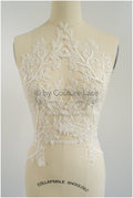 Perlen Blumen Applikation/ Perlen Braut Aufnäher/ Hochzeitskleid Spitzenapplikation/ Brautblatt Applikationen/ A23-334