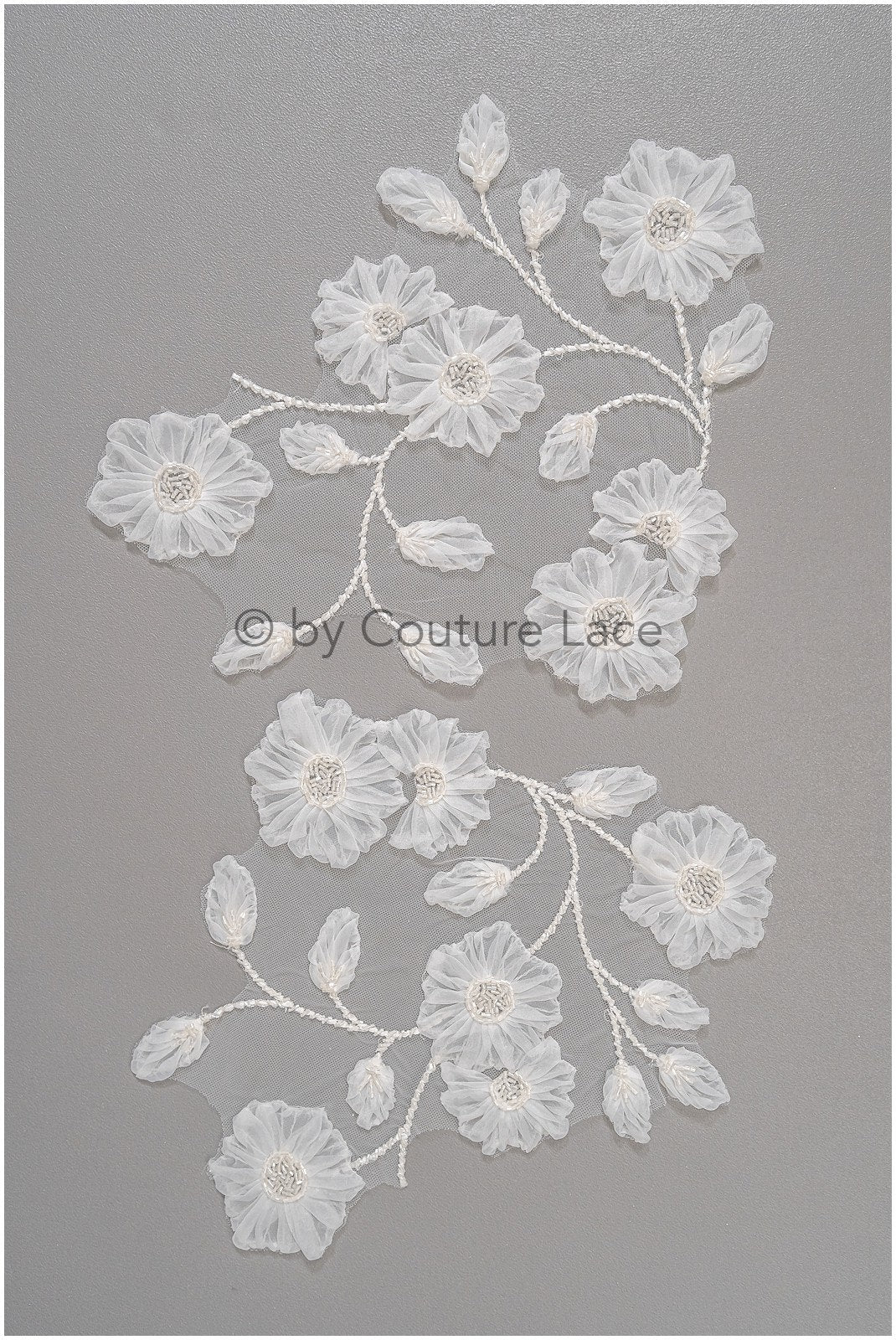 3D Blumen Applikation / 3D Blumen Spitze Applikation / Hochzeitskleid Applikation / Blatt Applikation / A23-325