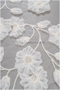 3D Blumen Applikation / 3D Blumen Spitze Applikation / Hochzeitskleid Applikation / Blatt Applikation / A23-325
