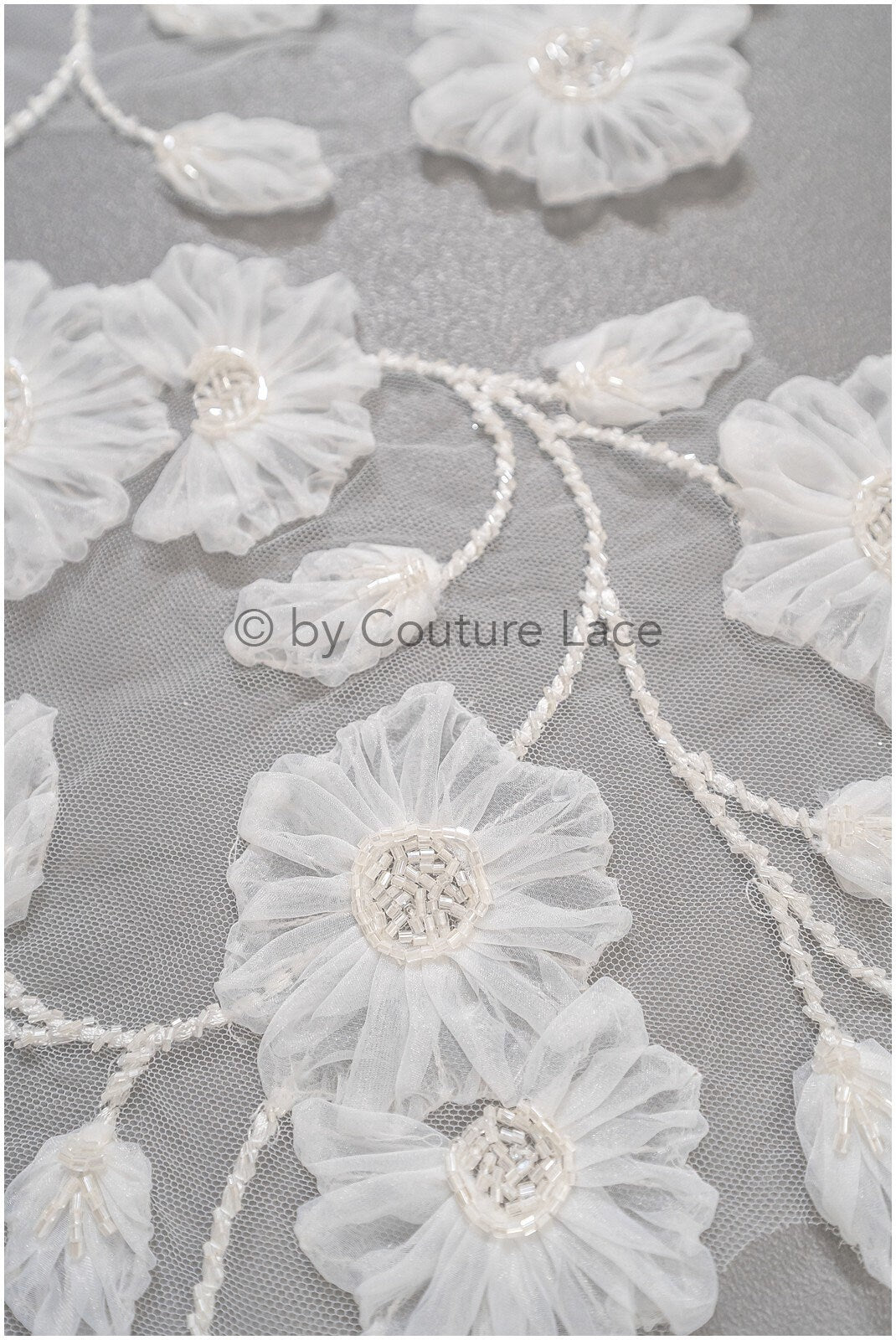 3D Blumen Applikation / 3D Blumen Spitze Applikation / Hochzeitskleid Applikation / Blatt Applikation / A23-325