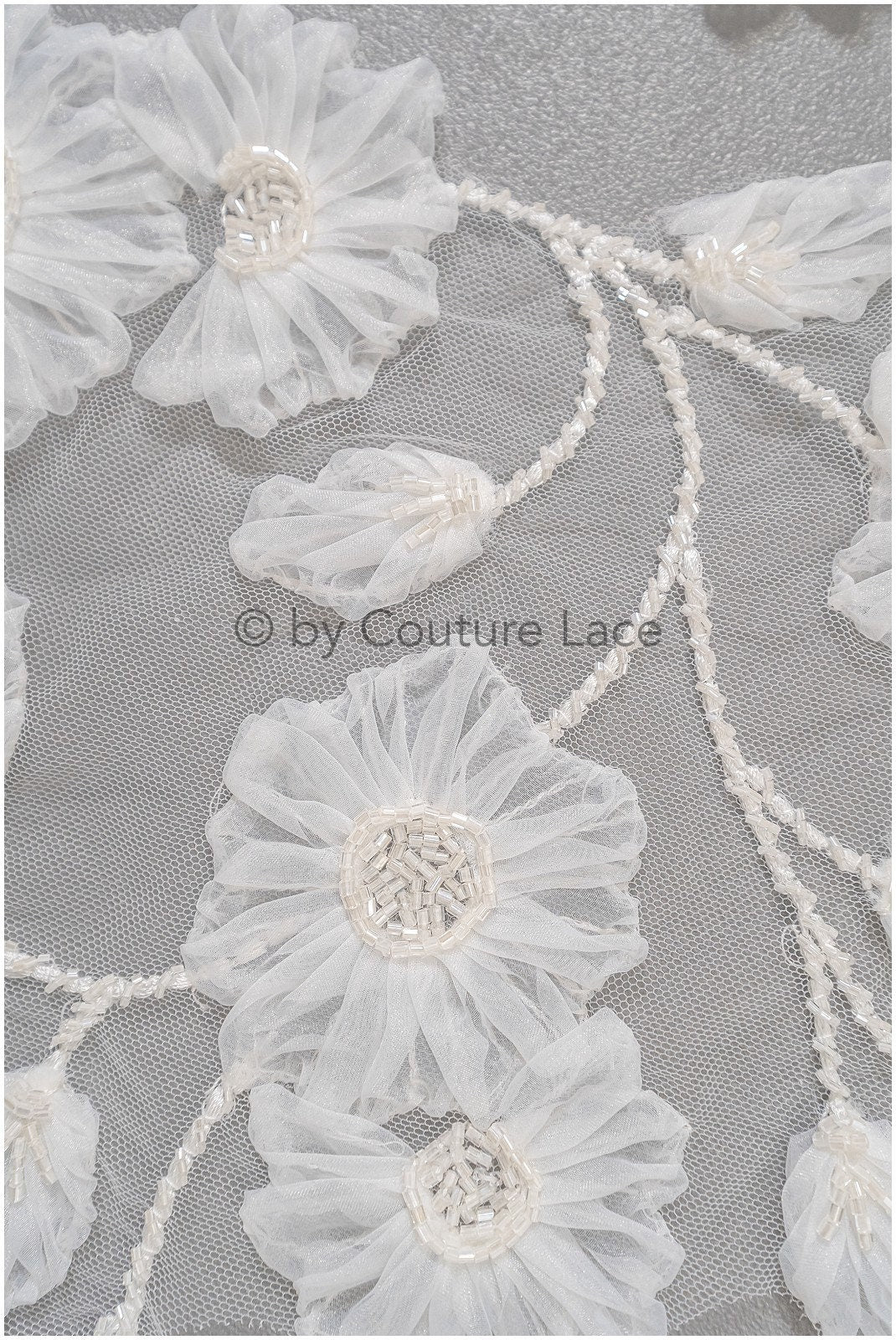 3D Blumen Applikation / 3D Blumen Spitze Applikation / Hochzeitskleid Applikation / Blatt Applikation / A23-325