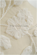 3D Blumen Applikation / 3D Blumen Spitze Applikation / Hochzeitskleid Applikation / Blatt Applikation / A23-325