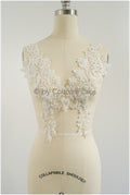 Perlen Perlen Blumen Applikation/ Perlen Braut Aufnäher/ Hochzeitskleid Spitzenapplikation/ Brautblatt Applikation/ A23-326