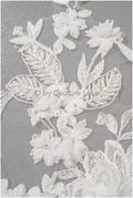 3D Blumen Applikation / Perlen Braut Aufnäher / Hochzeitskleid Spitzenapplikation / Brautblatt Applikation / A23-327