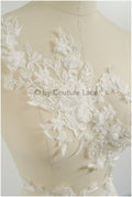 3D Blumen Applikation / Perlen Braut Aufnäher / Hochzeitskleid Spitzenapplikation / Brautblatt Applikation / A23-327