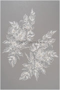 3D flower applique / pearl bridal patch / bridal patch / leaf applique / wedding dress lace applique / A23-328