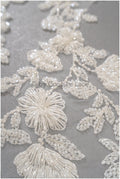 schwere Perlen Blumen Applikation / Perlen Braut Aufnäher / Braut Aufnäher / A23-329