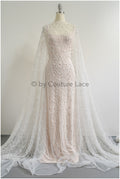 Heavy Beaded Lace Fabric Off-White/ Couture Lace Fabric with Pearls &amp; Beads/ Geometric Lace/ Beaded Lace // L23-527