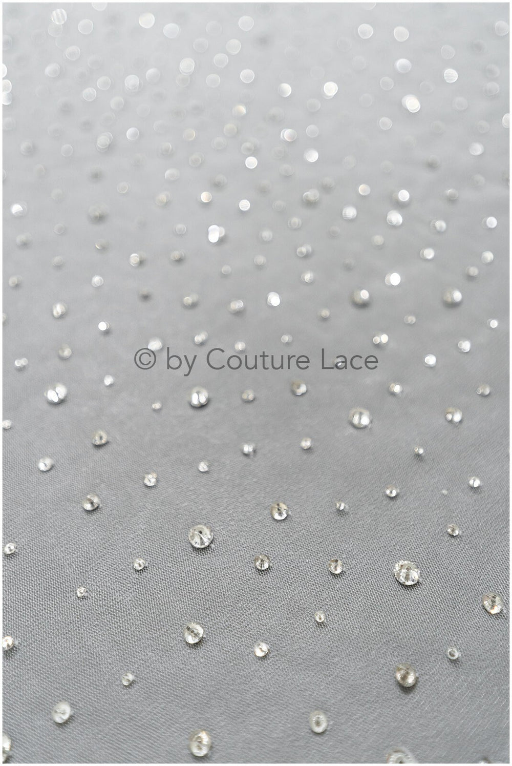 Tulle fabric with small rhinestones/ Couture fabric with rhinestones/ Swarovski tulle fabric/ Rhinestone tulle for wedding dress &amp; veil// L23-524
