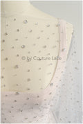 Tulle fabric with small rhinestones/ Couture fabric with rhinestones/ Swarovski tulle fabric/ Rhinestone tulle for wedding dress &amp; veil// L23-524
