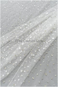Tulle fabric with small rhinestones/ Couture fabric with rhinestones/ Swarovski tulle fabric/ Rhinestone tulle for wedding dress &amp; veil// L23-524