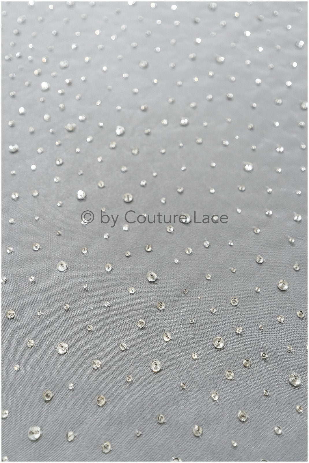 Tulle fabric with small rhinestones/ Couture fabric with rhinestones/ Swarovski tulle fabric/ Rhinestone tulle for wedding dress &amp; veil// L23-524