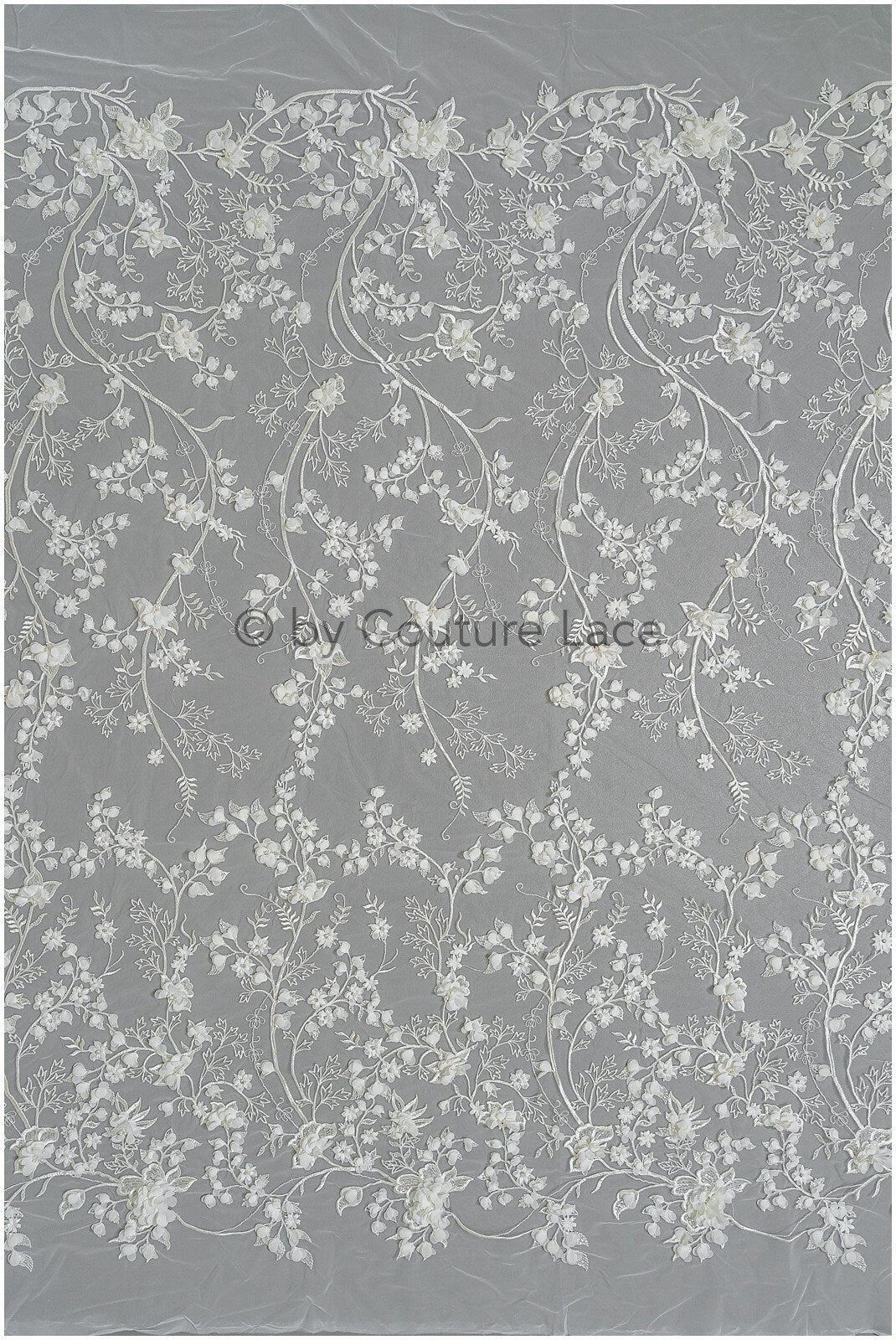 Perlen Brautspitzenstoff Off-White/ 3D Blumen Perlen Spitze/ schwere Perlenspitze/ Couture Spitzenstoff/ Brautspitzenstoff// L23-529