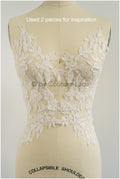 3D Blumen Applikation / 3D Blumen Spitze Applikation / Hochzeitskleid Spitze Applikation / Braut Blatt Applikation / A23-024