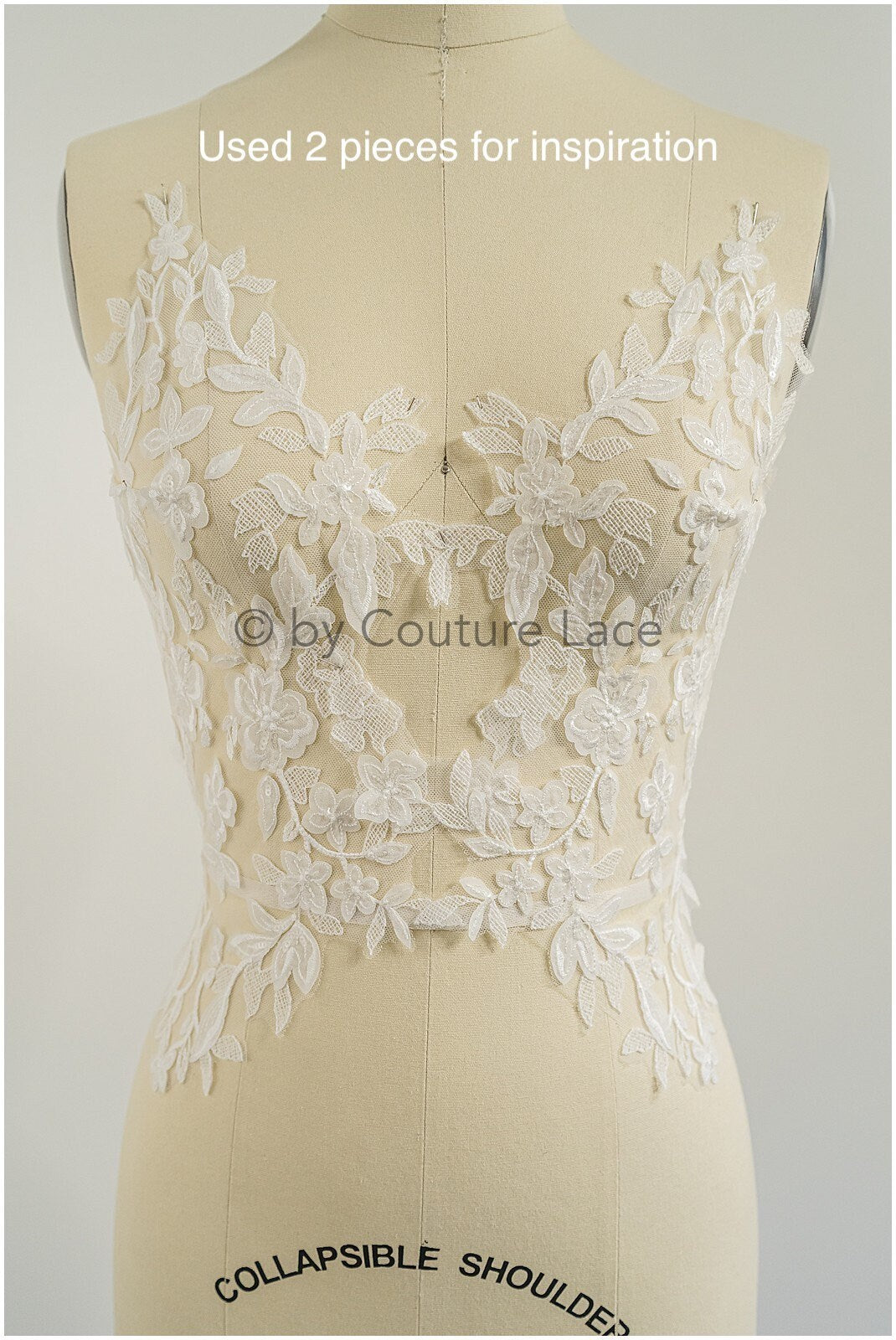 3D Blumen Applikation / 3D Blumen Spitze Applikation / Hochzeitskleid Spitze Applikation / Braut Blatt Applikation / A23-024