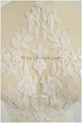 3D Blumen Applikation / 3D Blumen Spitze Applikation / Hochzeitskleid Spitze Applikation / Braut Blatt Applikation / A23-024