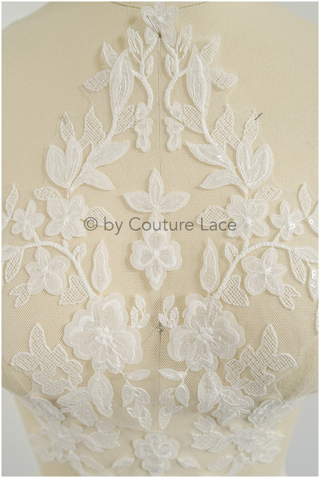 3D Blumen Applikation / 3D Blumen Spitze Applikation / Hochzeitskleid Spitze Applikation / Braut Blatt Applikation / A23-024