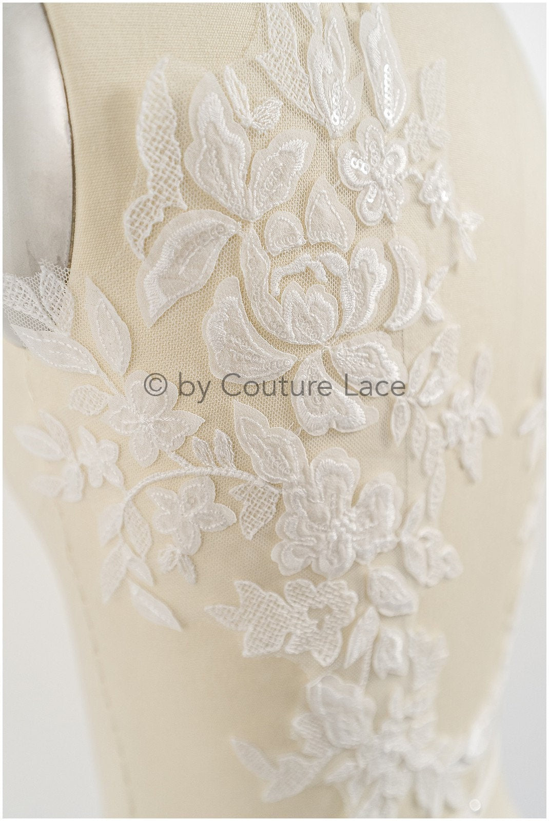 3D Blumen Applikation / 3D Blumen Spitze Applikation / Hochzeitskleid Applikation / Blatt Applikation / A23-075