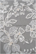 Perlen Blumen Applikation / Perlen Braut Aufnäher / 3D Blumen Applikation / Hochzeitskleid Spitze Applikation / Braut Blatt Applikation / A23-138