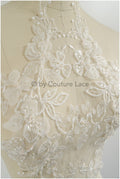 Perlen Blumen Applikation / Perlen Braut Aufnäher / 3D Blumen Applikation / Hochzeitskleid Spitze Applikation / Braut Blatt Applikation / A23-138