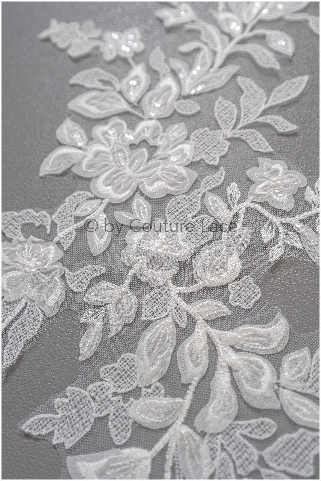 3D Blumen Applikation / 3D Blumen Spitze Applikation / Hochzeitskleid Applikation / Blatt Applikation / A23-319