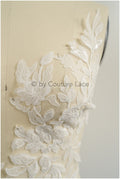 3D Blumen Applikation / 3D Blumen Spitze Applikation / Hochzeitskleid Applikation / Blatt Applikation / A23-319