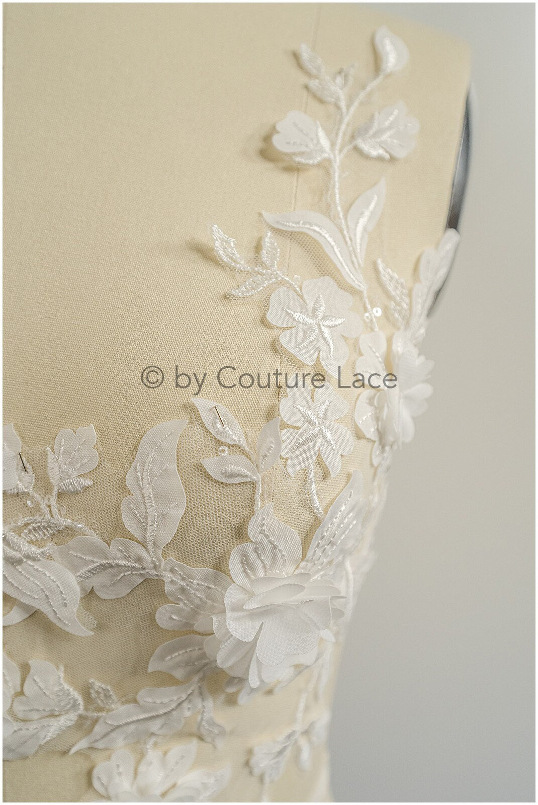 3D Blumen Applikation / 3D Blumen Spitze Applikation / Hochzeitskleid Applikation / Blatt Applikation / A23-320