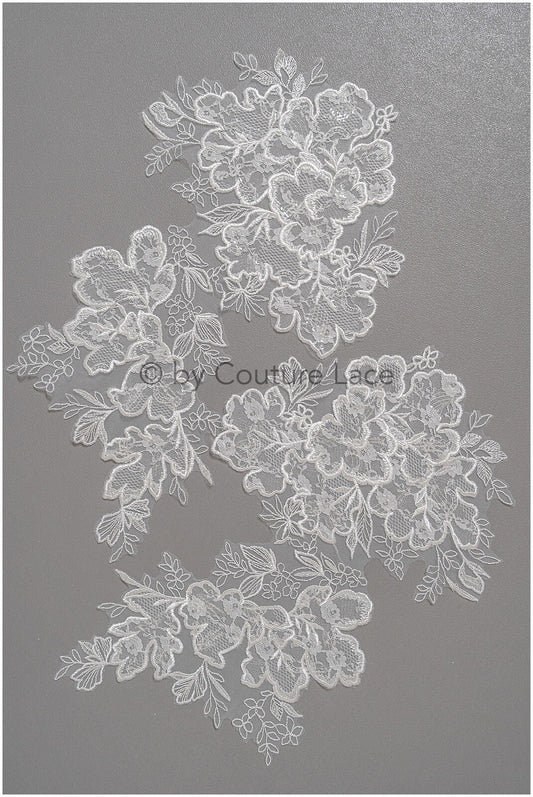 Hochzeit Blumen Applikation/ Blumen Spitzen Applikation/ romantisches Kleid Applikationen/ Blatt Applikationen/ A23-322