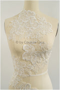 Hochzeit Blumen Applikation/ Blumen Spitzen Applikation/ romantisches Kleid Applikationen/ Blatt Applikationen/ A23-322
