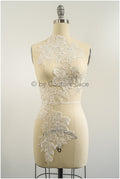 Hochzeit Blumen Applikation/ Blumen Spitzen Applikation/ romantisches Kleid Applikationen/ Blatt Applikationen/ A23-322