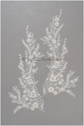 Perlen Blumen Applikation/ Perlen Braut Aufnäher/ Hochzeitskleid Spitzenapplikation/ Brautblatt Applikation/ A23-330