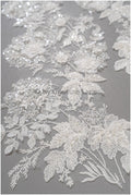 3D Blumen Applikation / Perlen Braut Aufnäher / Hochzeitskleid Spitzenapplikation / Brautblatt Applikation / A23-331