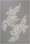 3D Blumen Applikation / Perlen Braut Aufnäher / Hochzeitskleid Spitzenapplikation / Brautblatt Applikation / A23-323