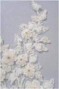 3D Blumen Applikation / Perlen Braut Aufnäher / Hochzeitskleid Spitzenapplikation / Brautblatt Applikation / A23-323