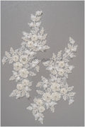 3D Blumen Applikation / Perlen Braut Aufnäher / Hochzeitskleid Spitzenapplikation / Brautblatt Applikation / A23-324