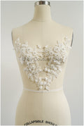 3D Blumen Applikation / Perlen Braut Aufnäher / Hochzeitskleid Spitzenapplikation / Brautblatt Applikation / A23-324