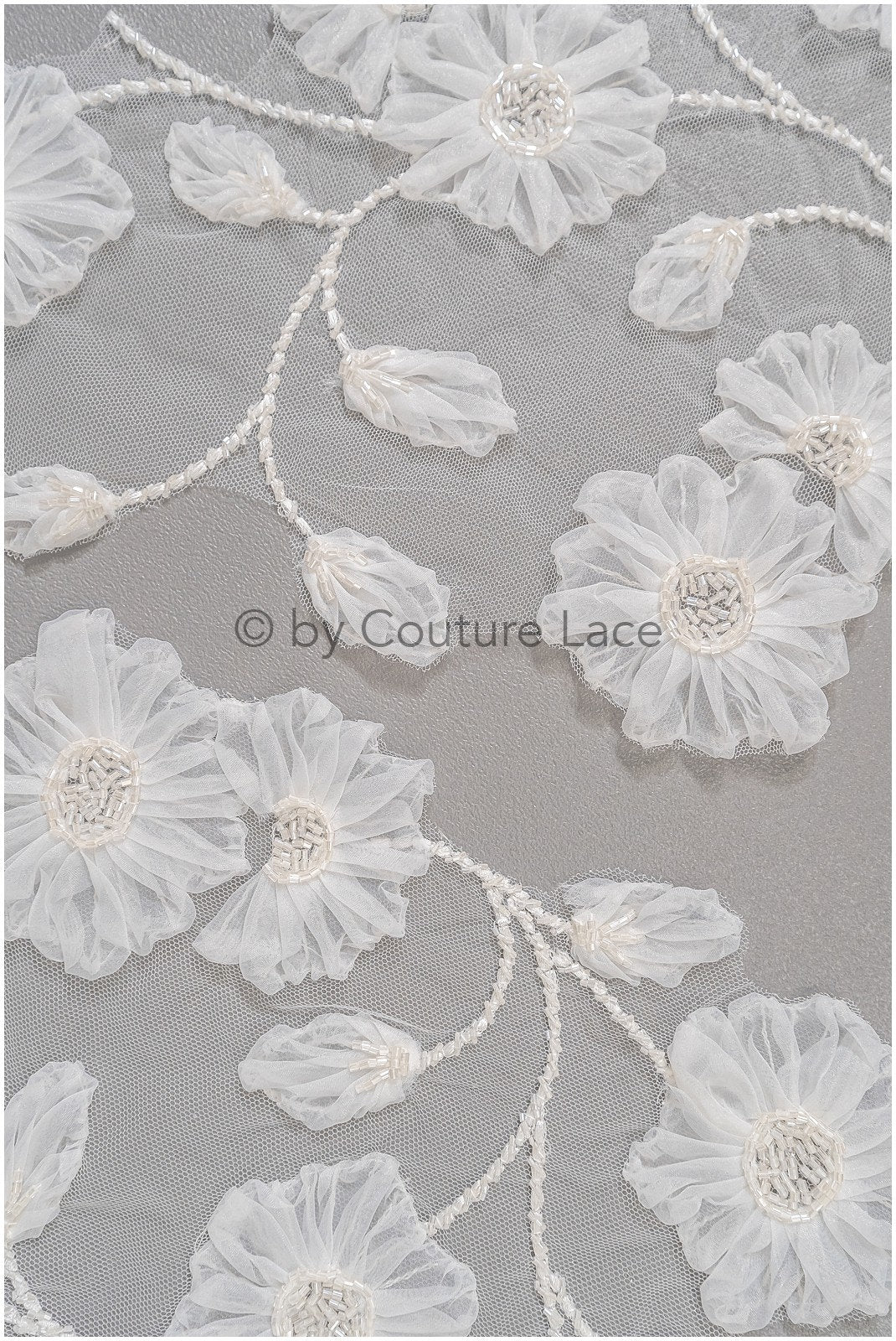 3D Blumen Applikation / 3D Blumen Spitze Applikation / Hochzeitskleid Applikation / Blatt Applikation / A23-325