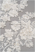 Perlen Perlen Blumen Applikation/ Perlen Braut Aufnäher/ Hochzeitskleid Spitzenapplikation/ Brautblatt Applikation/ A23-326