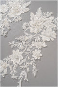 Perlen Perlen Blumen Applikation/ Perlen Braut Aufnäher/ Hochzeitskleid Spitzenapplikation/ Brautblatt Applikation/ A23-326