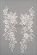 Perlen Perlen Blumen Applikation/ Perlen Braut Aufnäher/ Hochzeitskleid Spitzenapplikation/ Brautblatt Applikation/ A23-326